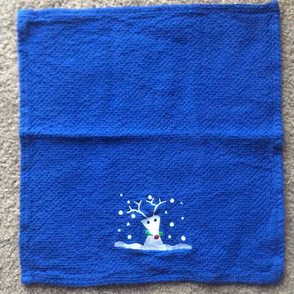 Crate & Barrel Snow Deer Dishcloths, Set of 2